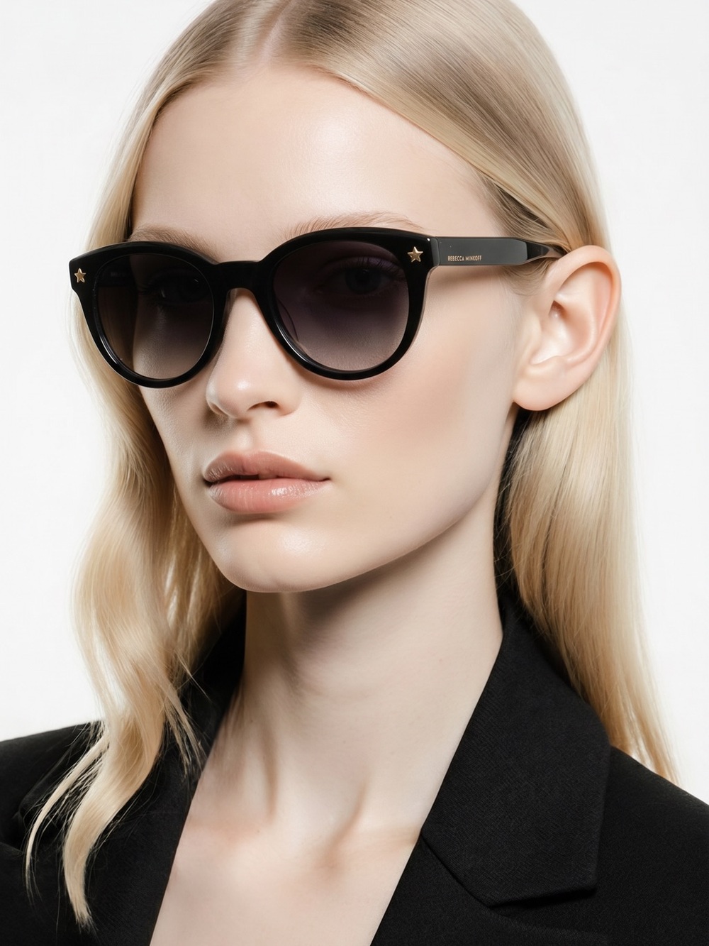 Rebecca Minkoff Black Round Sunglasses with star details